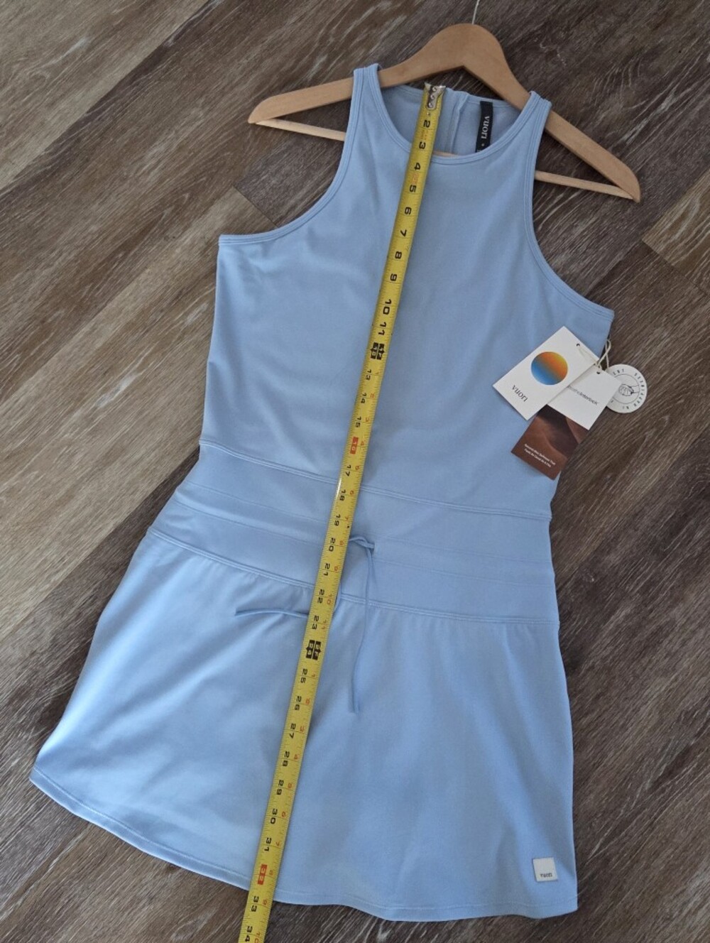 Vuori Daily Tennis Dress NWT Surf Blue Drawstring Built In Shorts Pickleball - Picture 5 of 16